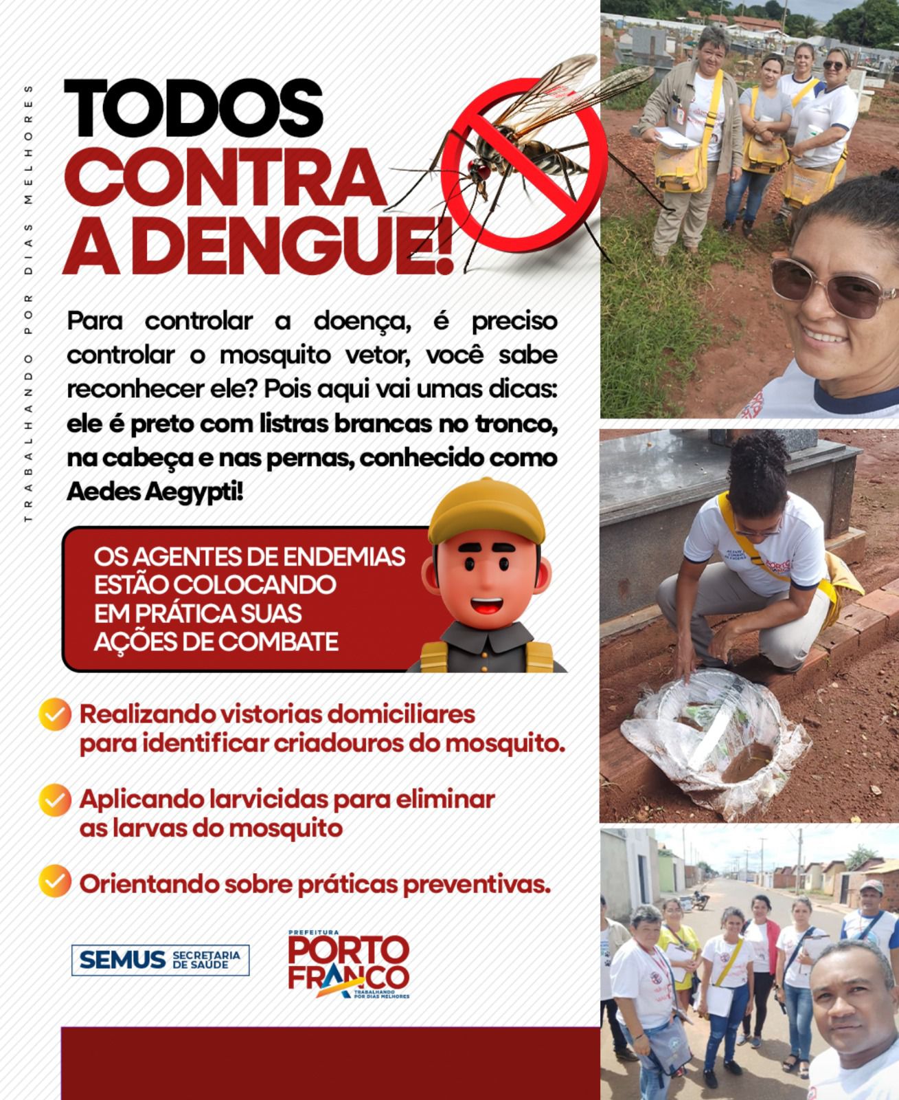 Porto Franco intensifica combate à dengue com ações de prevenção e mobilização da população